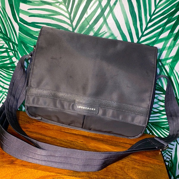 Longchamp Bags Longchamp Le Pliage Gray Nylon Messenger Bag France